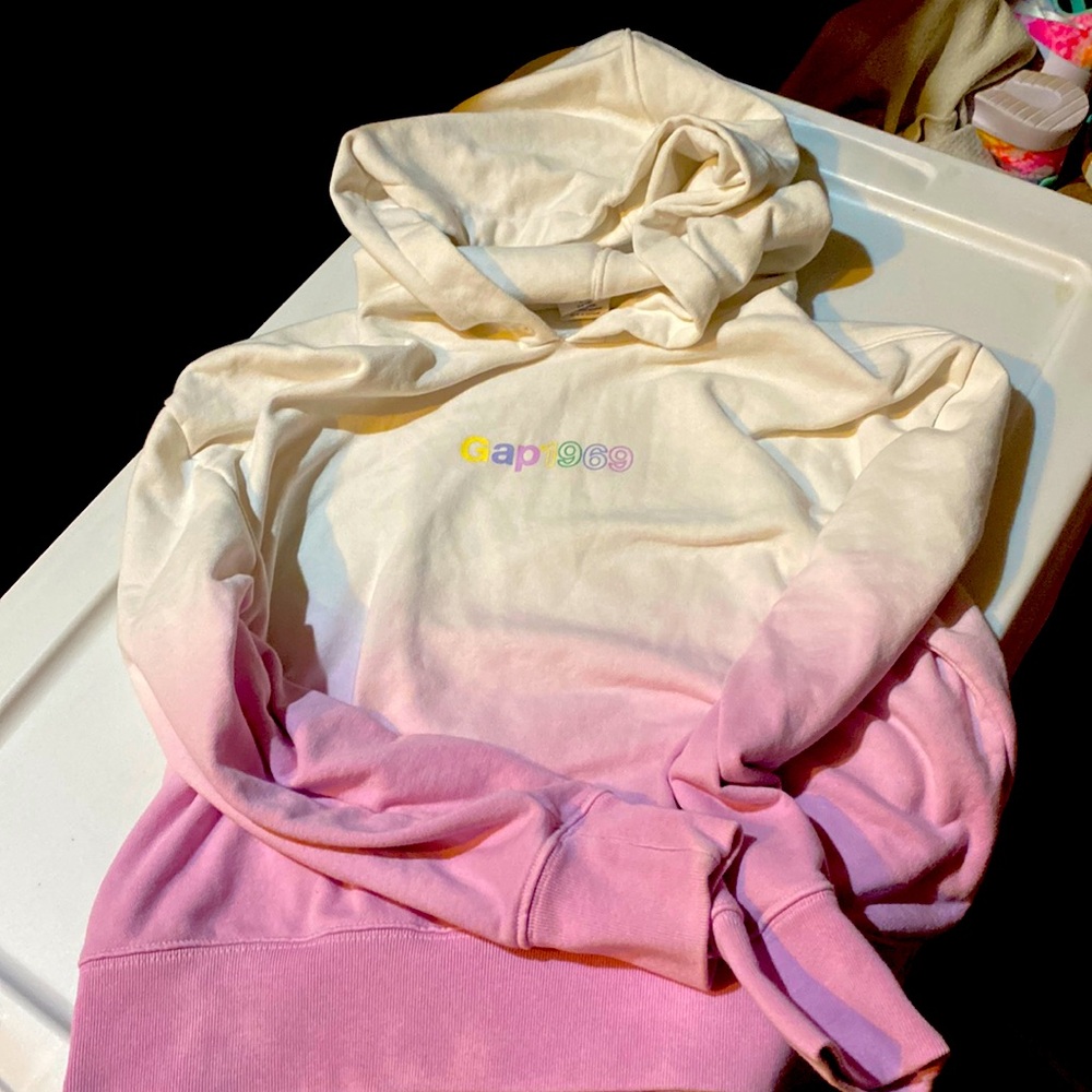 Gap Kids XXL 14-16 Ombré Hoodie Sweatshirt In White & Purple